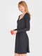 Сукня А-силуету чорна в рубчик | 6048793 | фото 2