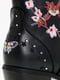 Ботинки черные с цветочной вышивкой | 6252187 | фото 3