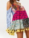 Платье А-силуэта комбинированной расцветки | 6252560 | фото 4