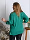 Жіноча стильна блузка кофта декорована стразами розмір: 52-54, 56-58, 60-62, 64-66 зелений, 52/54 | 6253107 | фото 2