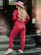 Жіночий костюм жакет штани принт смужка розмір: 46-48, 50-52, 54-56 червоний, 46/48 | 6253117 | фото 2