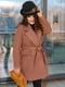 Жіноче пальто з поясом тканина кашемір розмір: 48-50, 52-54, 56-58 моко, 48/50 | 6253203 | фото 3