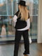Жіночий брючний костюм-трійка прямого крою розмір: 48-50, 52-54, 56-58 чорний, 48/50 | 6253206 | фото 3