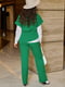 Жіночий брючний костюм-трійка прямого крою розмір: 48-50, 52-54, 56-58 зелений, 48/50 | 6253208 | фото 2