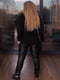 Жіночий брючний костюм двійка кофта вільного фасону + лосини розмір: 46-48, 50-52, 54-56, 58-60 чорний, 46/48 | 6253227 | фото 2