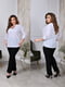 Жіночий брючний костюм двійка блузка штани розмір: 52-54, 56-58, 60-62, 64-66 | 6253261 | фото 4