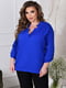 Жіночий брючний костюм-двійка блузка штани розмір: 52-54, 56-58, 60-62, 64-66 синій, 52/54 | 6253263 | фото 5