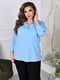Жіночий брючний костюм-двійка блузка штани розмір: 52-54, 56-58, 60-62, 64-66 блакитний, 52/54 | 6253265 | фото 2