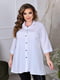 Жіноча класична блузка подовжена вільного фасону розмір: 52-54, 56-58, 60-62, 64-66 білий, 52/54 | 6253268 | фото 4