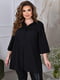 Жіноча класична блузка подовжена вільного фасону розмір: 52-54, 56-58, 60-62, 64-66 чорний, 52/54 | 6253269 | фото 4