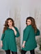 Жіноча класична блузка подовжена вільного фасону розмір: 52-54, 56-58, 60-62, 64-66 зелений, 52/54 | 6253270 | фото 4