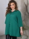Жіноча класична блузка подовжена вільного фасону розмір: 52-54, 56-58, 60-62, 64-66 зелений, 52/54 | 6253270 | фото 5