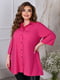 Жіноча класична блузка подовжена вільного фасону розмір: 52-54, 56-58, 60-62, 64-66 малина, 52/54 | 6253272 | фото 4