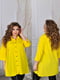 Жіноча класична блузка подовжена вільного фасону розмір: 52-54, 56-58, 60-62, 64-66 жовтий, 52/54 | 6253273 | фото 4