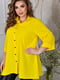 Жіноча класична блузка подовжена вільного фасону розмір: 52-54, 56-58, 60-62, 64-66 жовтий, 52/54 | 6253273 | фото 5