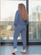 Жіночий спортивний костюм-батько-штани принт розмір: 50-52, 54-56, 58-60 блакитний, 50/52 | 6253292 | фото 2