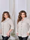 Жіноча класична блузка тканина супер софт розмір: 52-54, 56-58, 60-62, 64-66 бежевий, 52/54 | 6253298 | фото 4