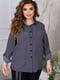 Жіноча класична блузка тканина супер софт розмір: 52-54, 56-58, 60-62, 64-66 темно-синій, 52/54 | 6253301 | фото 2