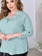 Жіноча класична блузка тканина супер софт розмір: 52-54, 56-58, 60-62, 64-66 м'ята, 52/54 | 6253304 | фото 3