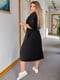 Жіноча сукня вільного міді однотонна з поясом розмір: 42-44, 44-46, 48-50, 52-54, 56-58 | 6253331 | фото 3
