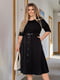 Жіноча сукня вільного міді однотонна з поясом розмір: 42-44, 44-46, 48-50, 52-54, 56-58 | 6253331 | фото 2