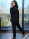 Жіночий спортивний костюм весняний кофта подовжена + штани розмір: 48-50, 52-54, 56-58 чорний, 48/50 | 6253348 | фото 2