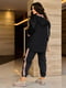 Жіночий спортивний костюм-тканина розмір: 48-50, 52-54, 56-58 чорний, 48/50 | 6253351 | фото 3