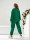 Жіночий весняний спортивний костюм однотонний батнік-штани розмір: 50, 52, 54, 56 зелений, 50 | 6253392 | фото 2