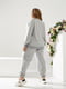 Жіночий весняний спортивний костюм однотонний батнік-штани розмір: 50, 52, 54, 56 сірий, 50 | 6253393 | фото 2