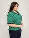 Блуза зеленая с цветочным принтом | 6255873 | фото 2