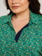 Блуза зеленая с цветочным принтом | 6255873 | фото 6