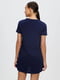 Платье-футболка домашнее темно-синее с принтом | 6256557 | фото 4