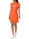 Платье-футболка оранжевая с принтом | 6257308