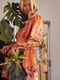 Платье А-силуэта оранжевого цвета в принт | 6257904 | фото 3