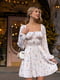 Платье А-силуэта белое в принт | 6259105 | фото 2