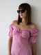 Платье А-силуэта розовое в цветочный принт | 6259117 | фото 2