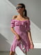 Платье А-силуэта розовое в цветочный принт | 6259117 | фото 6