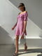 Платье А-силуэта розовое в цветочный принт | 6259117 | фото 7