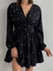 Платье А-силуэта черное в принт | 6259224 | фото 3