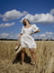 Платье А-силуэта молочного цвета | 6259318 | фото 6
