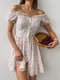Сукня А-силуету біла в квітковий принт | 6259327 | фото 2