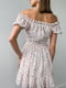 Платье А-силуэта белое в цветочный принт | 6259327 | фото 3