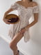 Платье А-силуэта белое в цветочный принт | 6259327 | фото 4