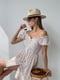 Платье А-силуэта белое в цветочный принт | 6259327 | фото 6