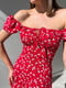 Сукня А-силуету червона в принт | 6259390 | фото 4