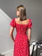 Сукня А-силуету червона в принт | 6259390 | фото 5
