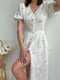 Платье А-силуэта белое в цветочный принт | 6259391 | фото 7