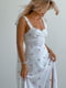 Платье А-силуэта белое в принт | 6259393 | фото 4