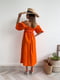Платье А-силуэта оранжевого цвета | 6259399 | фото 7