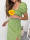 Сукня А-силуету зелена в принт | 6259408 | фото 5